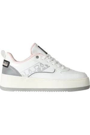 Napapijri Schoenen, Dames, Wit, 40 EU, Polyester, Witte River Sneakers met Zilveren Details