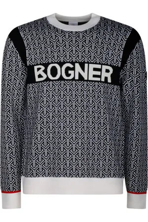Bogner Truien, Heren, Zwart, L, Wol, Wit en Zwart Jacquard Trui