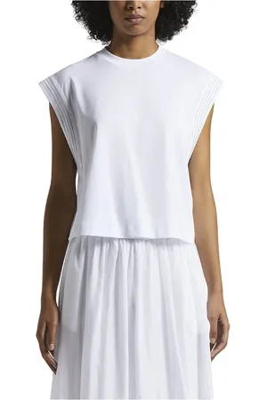PESERICO SIGN Tops, Dames, Wit, S, Katoen, Bi-elastisch katoenen jersey shirt