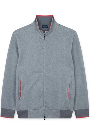 Paul & Shark Sweatshirts & Hoodies, Heren, Grijs, M, Katoen, Premium Fleece Sweatshirt met Contrastdetails