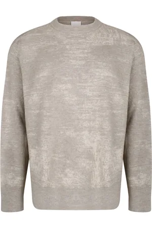 Calvin Klein Truien, Heren, Grijs, L, Grafische Jacquard Trui