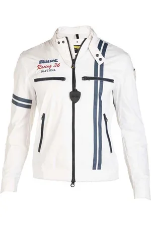 Blauer Jassen, Heren, Wit, M, Monochrome Rider Jack met Ritszakken