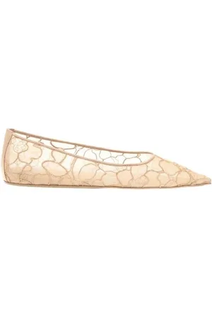 Amina Muaddi Schoenen, Dames, , 40 EU, Veterschoen Puntige Ballerina