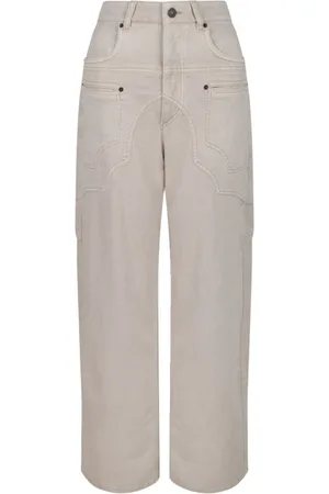 Isabel Marant Jeans, Dames, , S, Denim, Ecru Beryl Wide-Leg Denim Jeans