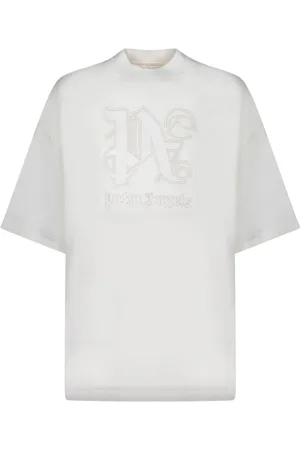Palm Angels Tops, Dames, , M, Katoen, Monogram Statement T-Shirt