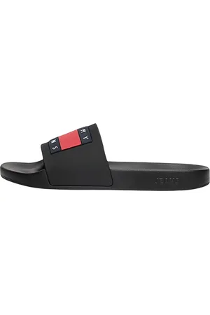 Tommy Hilfiger Schoenen, Heren, Zwart, 44 EU, Heren Pool Slide Sandalen