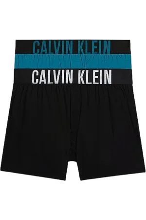 Calvin Klein Ondergoed, Heren, Zwart, S, Katoen, Zwarte en Blauwe Boxers 2 Pack
