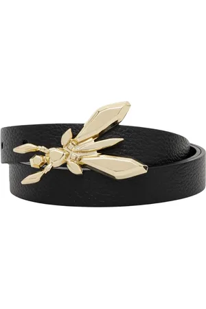 Patrizia Pepe Accessoires, Dames, Zwart, L, Leer, Zwarte leren Fly riem