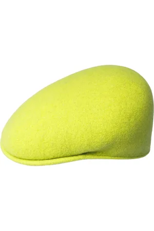 Kangol Accessoires, Dames, Groen, XL, Wol, Gele Wollen Pet Iconische Stijl