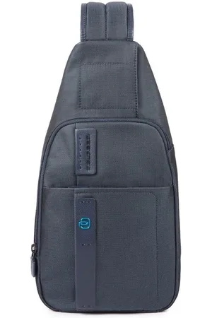 Piquadro Tassen, Heren, Blauw, ONE Size, Leer, Blauwe Schoudertas met i Pad Zak