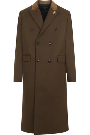 AMIRI Mantels, Heren, Bruin, M, Wol, Luxe Bruine Jas Aw 24
