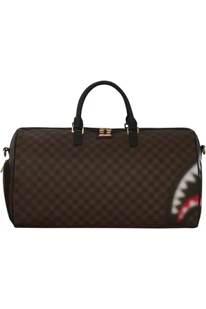 Sprayground Tassen, unisex, Bruin, ONE Size, Leer, Haaien In Parijs Blur Duffel Tas