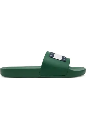 Tommy Hilfiger Schoenen, Heren, Groen, 45 EU, Groene Pool Slide Sandalen