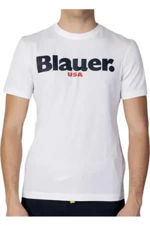 Blauer Tops, Heren, Wit, S, Katoen, Witte Maxi Logo T-shirt Mannen