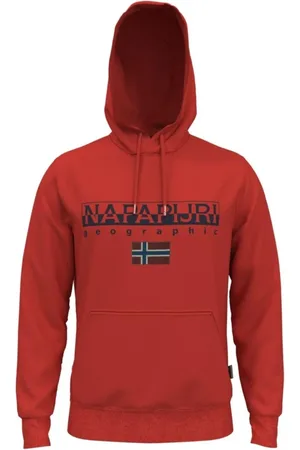 Napapijri Sweatshirts & Hoodies, Heren, Rood, M, Katoen, Rode Katoenen Hoodie B-Ayas
