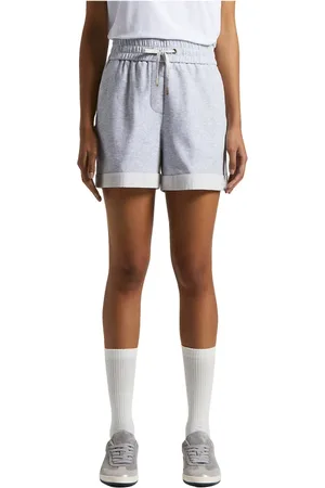 PESERICO SIGN Korte broeken, Dames, Grijs, L, Twee-tone microfleece shorts