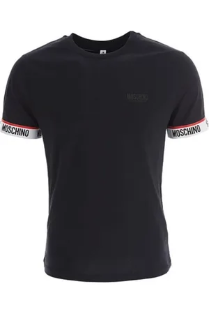 Moschino Tops, Heren, Zwart, M, Katoen, Heren Ondergoed T-shirt Lente/Zomer