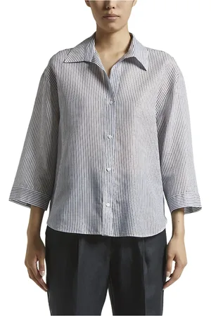 PESERICO SIGN Blouses & Shirts, Dames, Blauw, S, Katoen, Blouses & Shirts