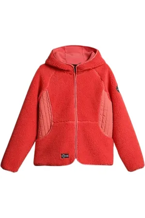 Napapijri Sport, Dames, Roze, M, Polyester, Roze Yupik Fleece Hoodie met Rits