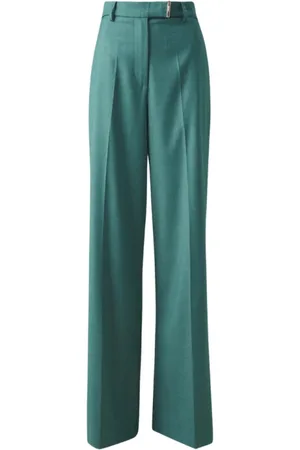 Liu Jo Broeken, Dames, Groen, M, Polyester, Rechte Pijp Broek