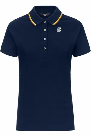 K-Way Tops, Dames, Blauw, L, Katoen, Stretch Polo T-shirt voor vrouwen