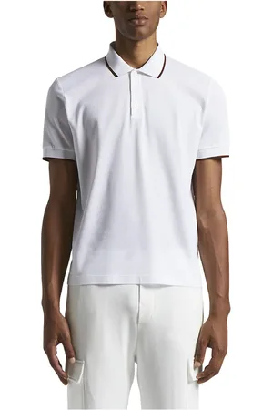PESERICO SIGN Tops, Heren, Wit, XS, Katoen, Lichtgewicht Supima katoenen piqué poloshirt