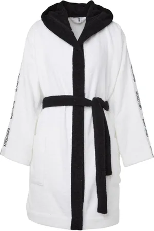 Moschino Nachtkleding & Lounge, Dames, Wit, S, Katoen, Wit Katoen Logo Dubbel Onderbeer Spons