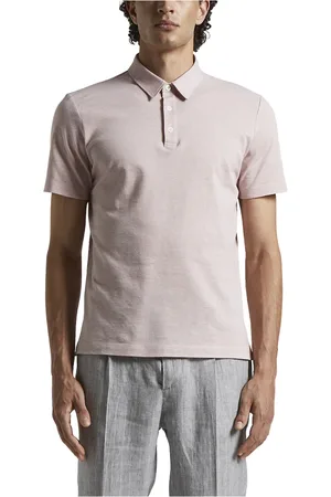 PESERICO SIGN Tops, Heren, Roze, 2Xl, Katoen, Katoen melange jersey piqué poloshirt