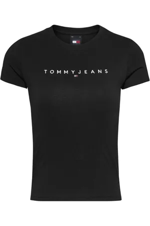 Tommy Hilfiger Tops, Dames, Zwart, XS, Katoen, Zwarte Katoenen Slim Fit T-shirt