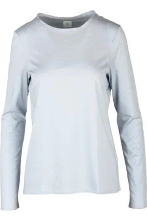 ELEVENTY Tops, Dames, Blauw, S, Katoen, Tshirt