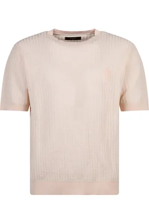 AMIRI Tops, Heren, , M, Kurk Neutraal Roomkleurige Crew Neck
