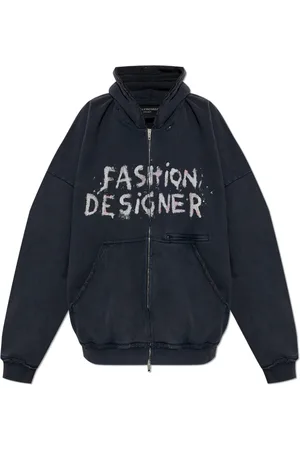 Balenciaga Sweatshirts & Hoodies, Dames, Zwart, M, Katoen, Hoodie