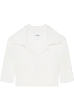 Courrèges Tops, Dames, Wit, S, Witte Crop Polo Top