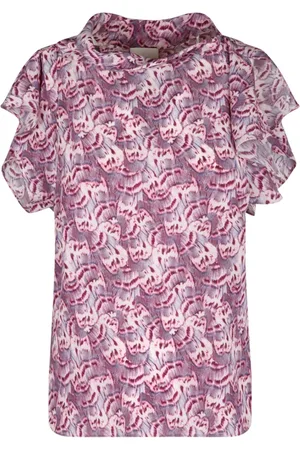 Isabel Marant Blouses & Shirts, Dames, Paars, S, Mauve Valency Top met Asymmetrische Mouwen
