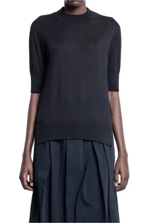 Jil Sander Truien, Dames, Zwart, S, Kasjmier, Zwarte Kasjmier Zijden Gebreide Trui
