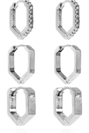 AllSaints Accessoires, Dames, Grijs, ONE Size, Set van drie paar oorbellen