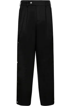AMIRI Broeken, Heren, Zwart, M, Zwarte broek met zijplooien en drukknopen