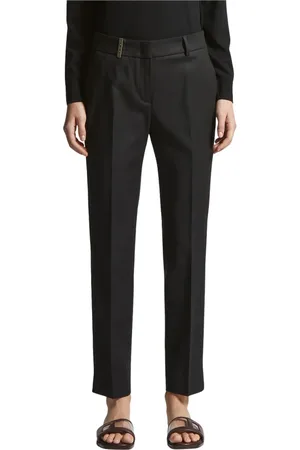 PESERICO SIGN Broeken, Dames, Zwart, 3Xs, Katoen, Compacte katoen viscose broek