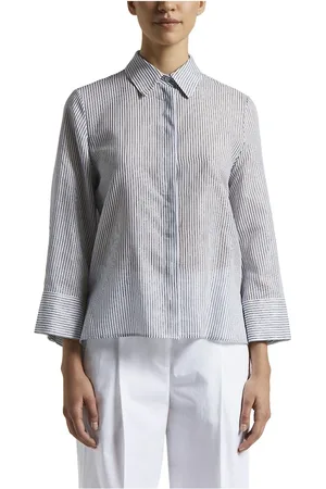 PESERICO SIGN Blouses & Shirts, Dames, Blauw, 3Xs, Katoen, Blouses & Shirts