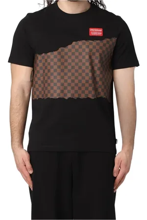 Sprayground Tops, Heren, Zwart, XL, Geruite Nero T-Shirt