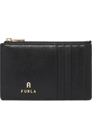 Furla Accessoires, Dames, Zwart, ONE Size, Leer, Camelia Zwart Creditcardhouder