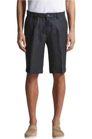 PESERICO SIGN Korte broeken, Heren, Blauw, 2Xl, Linnen, Puurlinnen gabardine Bermuda shorts