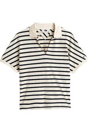 Tommy Hilfiger Tops, Dames, Veelkleurig, 2Xs, Katoen, Relaxed fit lyocell poloshirt