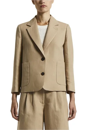PESERICO SIGN Jassen, Dames, , XS, Linnen, Enkellange linnen en viscose blazer