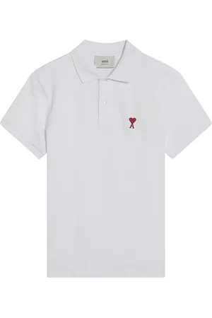 Ami Tops, Dames, Wit, S, Polo Shirt Korte Mouw