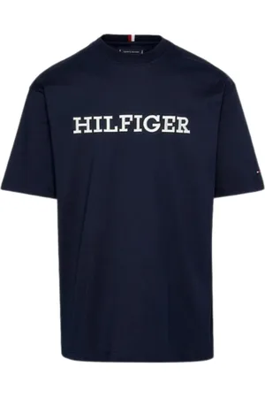 Tommy Hilfiger Tops, Heren, Blauw, M, Katoen, Woestijnlucht T-shirt, ronde hals, katoen