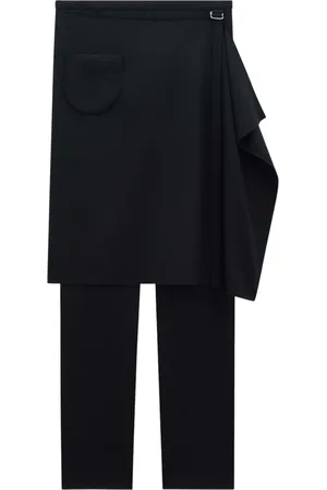 Courrèges Broeken, Dames, Zwart, 2Xs, Wol, Zwarte wollen op maat gemaakte broek