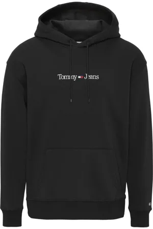 Tommy Hilfiger Sweatshirts & Hoodies, Heren, Zwart, S, Katoen, Linear Hoodie Katoen Zwart