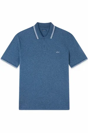 Paul & Shark Tops, Heren, Blauw, 2Xl, Katoen, Gestreept katoenen poloshirt