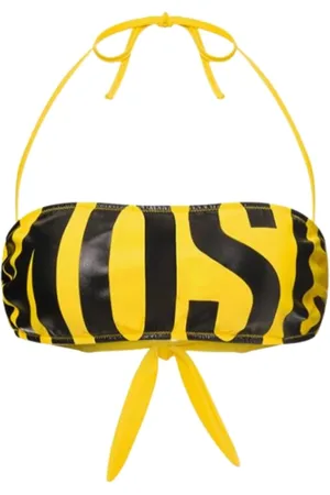 Moschino Badkleding, Dames, Geel, S, Maxi Logo Bikini Top Geel